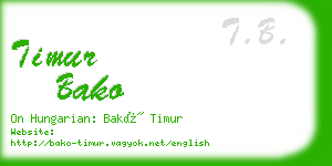 timur bako business card